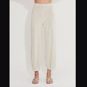 NWT Suzie Kondi High Waist Velour Harem Pant Color Piedra Size L